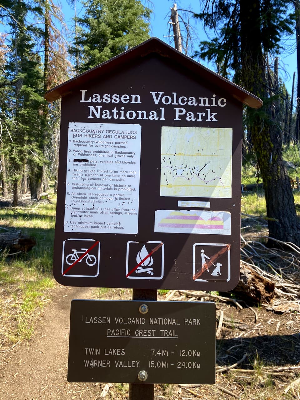 into Lassen Volcanic National Park, day 79