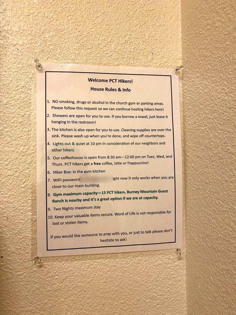 the house rules on the gym wall, day 81