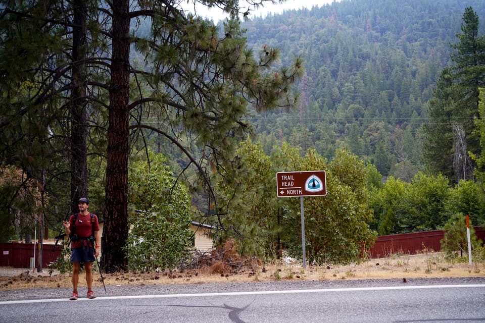 at the highway trail crossing near Seiad Valley