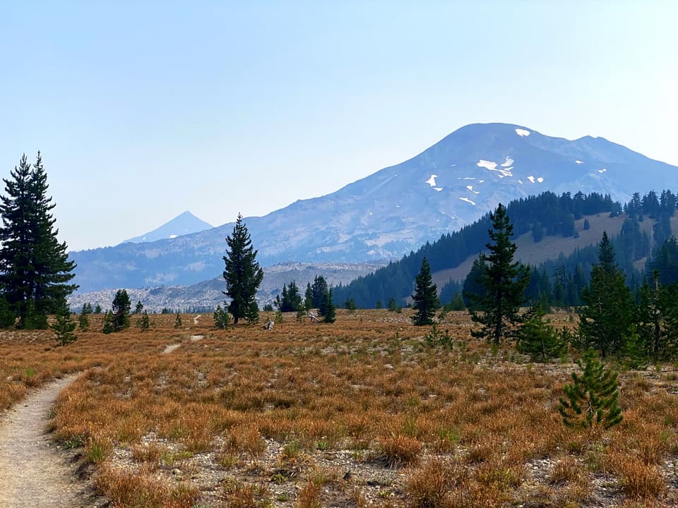 South Sister above an open volcanic plain