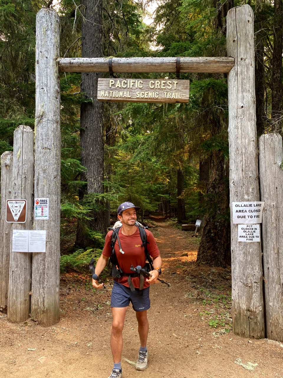 under the wooden PCT gate, day 108 · photo #2047