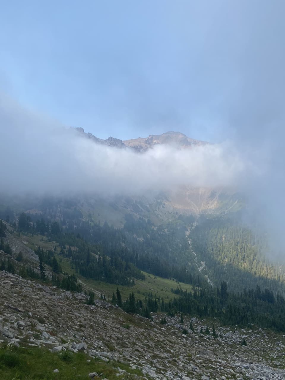 Goat Rocks in cloud