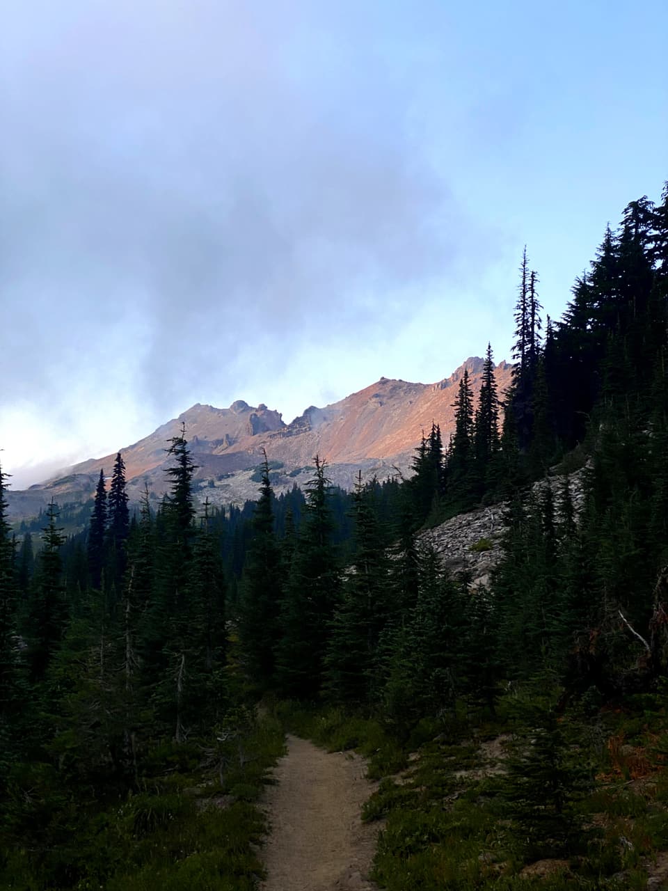 Goat Rocks: the ridge lit pink, day 114