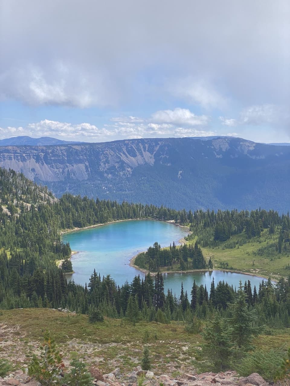 Turquoise lakes below the Goat Rocks ridge, day 115