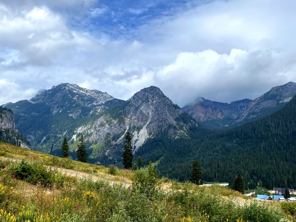 the peaks above Snoqualmie Pass