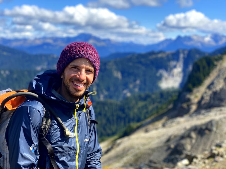 on a high ridge in Glacier Peak country