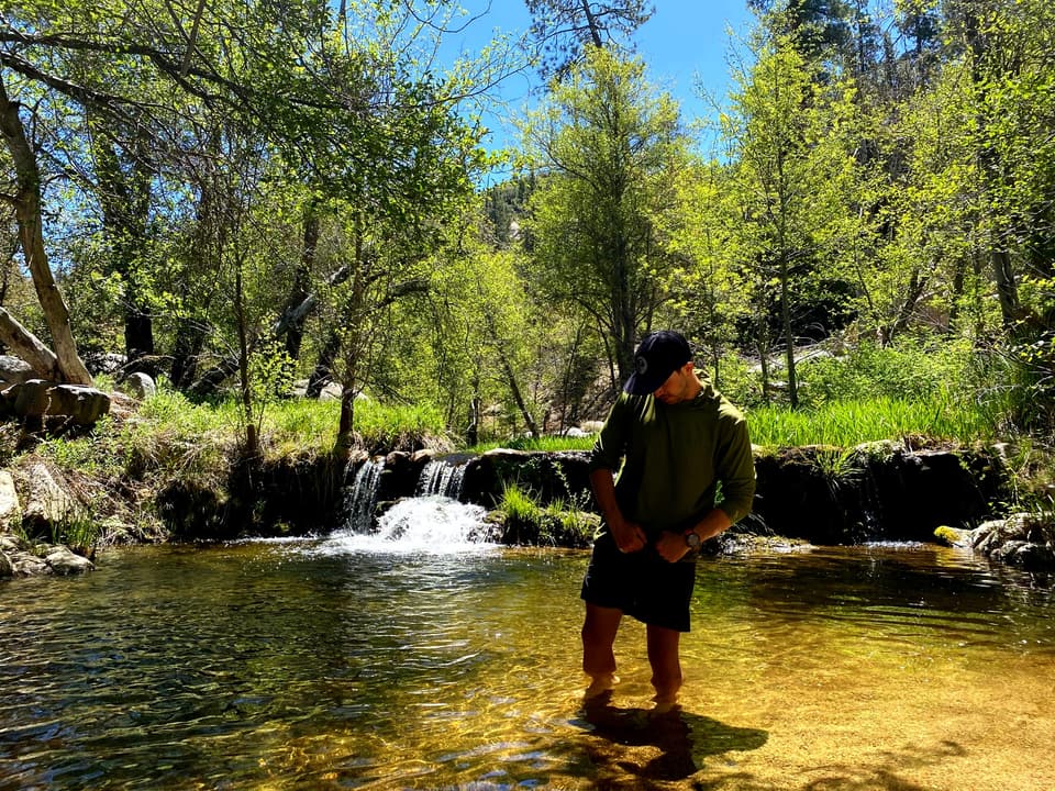 in a pool on Deep Creek