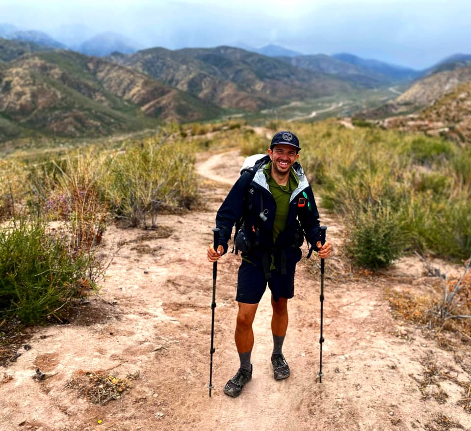 above Cajon Pass under storm clouds
