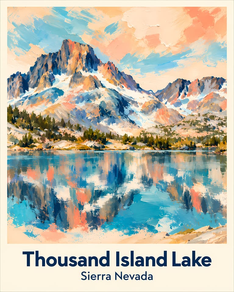 Thousand Island Lake place-name poster